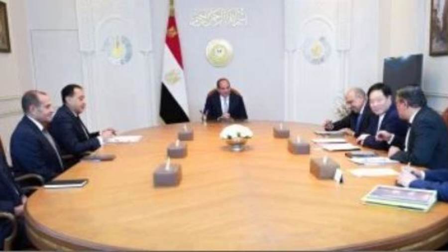 الرئيس السيسى يستقبل رئيس مجلس إدارة شركة GCL الصينية