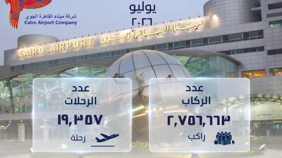 مطار القاهرة الدولي يواصل تحقيق معدلات النمو في حركة التشغيل خلال شهر يوليو 2026