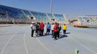 وفد الأمانة العامة للاتحاد العربي لألعاب القوى يقف على جاهزية استاد هيئة قناة السويس بالإسماعيلية 