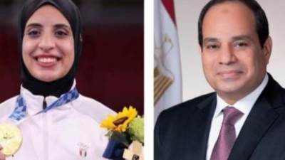 السيسي يمنح فريال أشرف سام الرياضة من الطبقة الأولى