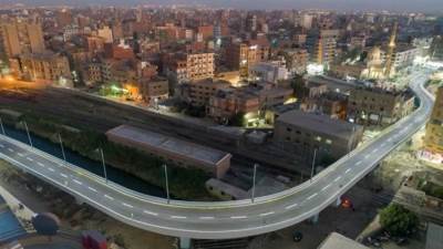 قاطرة التنمية فى الصعيد.. كوبري ميدان المديرية ببني سويف أعلي السكة الحديد 