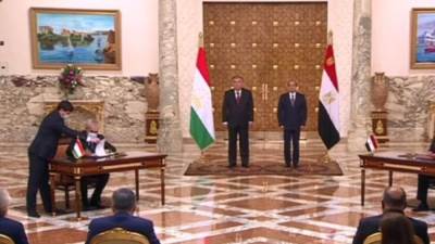 الرئيس السيسي ونظيره الطاجيكى يشهدان مراسم توقيع عدد من اتفاقيات التعاون