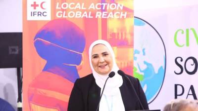 القباج تشارك في إطلاق الاتحاد الدولي للصليب الأحمر والهلال الأحمر المنصة العالمية لمواجة تغير المناخ