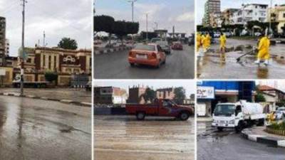 التنمية المحلية: سقوط أمطار متوسطة على عدة مدن بمطروح وكفرالشيخ والمنوفية والإسكندرية ودمياط والدقهلية