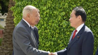 أبو الغيط يستقبل رئيس وزراء اليابان بمقر جامعة الدول العربية