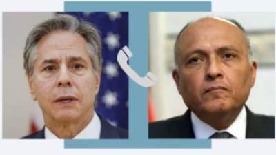 شكرى يؤكد لنظيره الأمريكى أهمية عدم تدخل أطراف خارجية فى تأجيج الصراع بالسودان