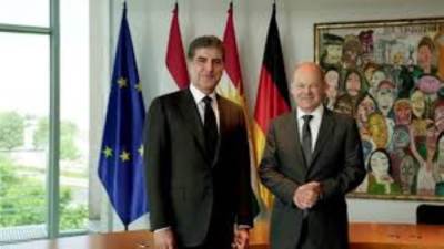 رئيس إقليم كوردستان يلتقي مستشار جمهورية ألمانيا الاتحادية ببرلين