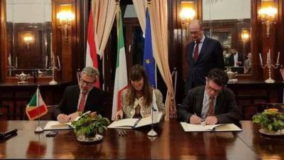 وزارة التعاون الدولي تُشارك في حفل توقيع بروتوكول تعاون بين إيطاليا والبنك الأوروبي لإعادة الإعمار والتنمية في مصر