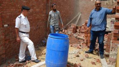 إيقاف أعمال بناء مخالف وهدم حوائط فى المهد بشارع الزهراء من شارع عدوي سليم