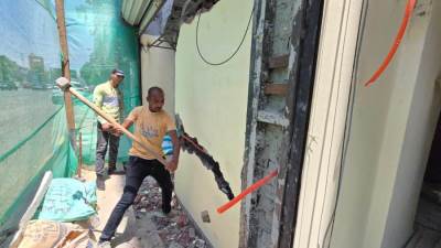 إيقاف أعمال تشطيب وبناء ناصية شارع الشرقاوي مع شارع فيصل