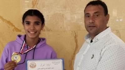 جنى صلاح كامل بطلة سباق ال  1000 متر  بطولة الجمهورية لالعاب القوى بالإسكندرية 