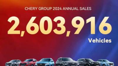 شيري تواصل انجازاتها غير المسبوقة بمبيعات تجاوزت 2.6 مليون سيارة في 2024