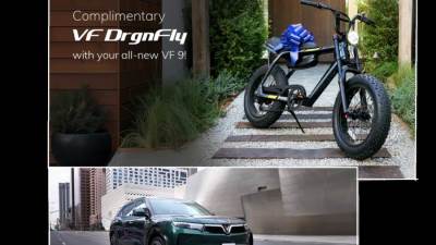 شركة فينفاست الفيتنامية (VinFast) تقدم دراجة كهربائية هدية لمشترى سيارتها الكهربائية الفاخرة VF9