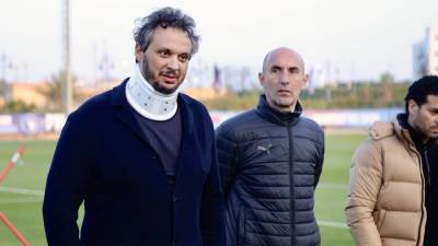 ممدوح عيد يحضر تدريب بيراميدز ويحفز اللاعبين قبل مواجهة مودرن سبورت