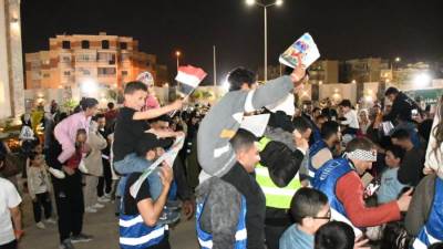 قطار "قوافل السعادة " في نسخته الثانية يصل الي مركز التنمية الشبابية والرياضية بأكتوبر الجزيرة "٢"