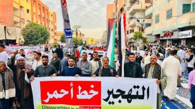 حزب الريادة بقنا يشارك عقب صلاة العيد الوقفة الرافضة لتهجير الفلسطينيين  