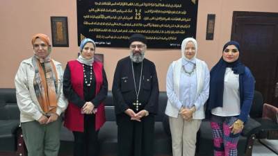 وفد كنيسة العذراء يزور إدارة تعليم الشروق لتهنئه بعيد الأضحى