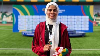 هنا هشام تفوز ببرونزية  الوثب العالي في بطولة أفريقيا بنيجيريا تحت 20 سنة