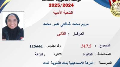 مريم  صاحبة المركز الثاني أدبي لموقع السوق العربية : دعم أسرتي سبب تفوقي