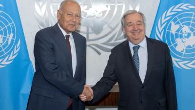 أبو الغيط يلتقي السكرتير العام للأمم المتحدة