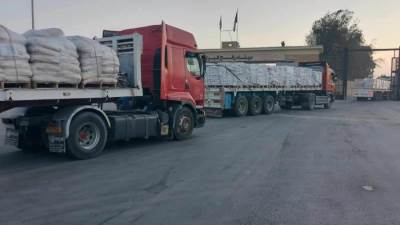 عبور 20 شاحنة وإسقاط أكثر من 4068 طن مساعدات إماراتية لغزة