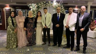 المستشار خالد القاضي يهنئ المهندس عماد النجار ود. أماني الموجي بمناسبة خطوبة ابنهما محمد على عروسته بيري