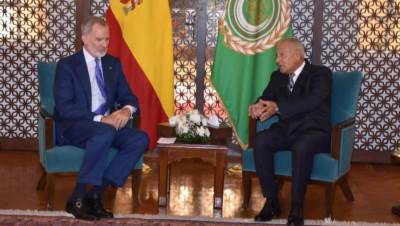 الأمين العام لجامعة الدول العربية يستقبل ملك إسبانيا