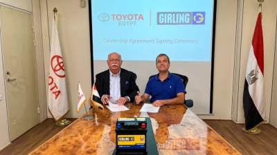 مجموعة شركات تويوتا إيجيبت توقّع شراكة تعاون جديدة مع شركة VT Batteries الإسبانية لتصبح الموزع الحصري لبطاريات Girling الإنجليزية في مصر