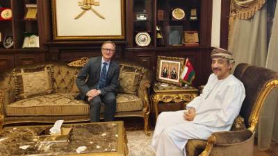 السفير عبد الله الرحبي يستقبل سفير  لاتفيا بالقاهرة