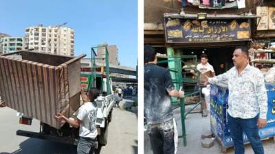 رفع 117 حالة إشغال خلال حملة مسائية بشارع عثمان محرم في العمرانية