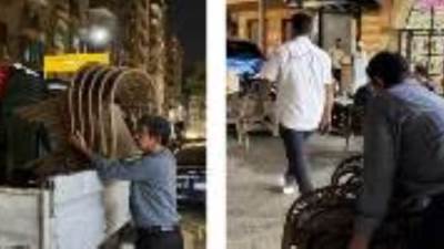 حي العمرانية يرفع إشغالات ومحتويات "كافيه حكاية" بشارع ناصر الثورة