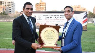 جوهر نبيل يفتتح أعمال تطوير الملعب والمضمار بالمركز الأولمبي ويشهد منافسات البطولة العربية لألعاب القوى